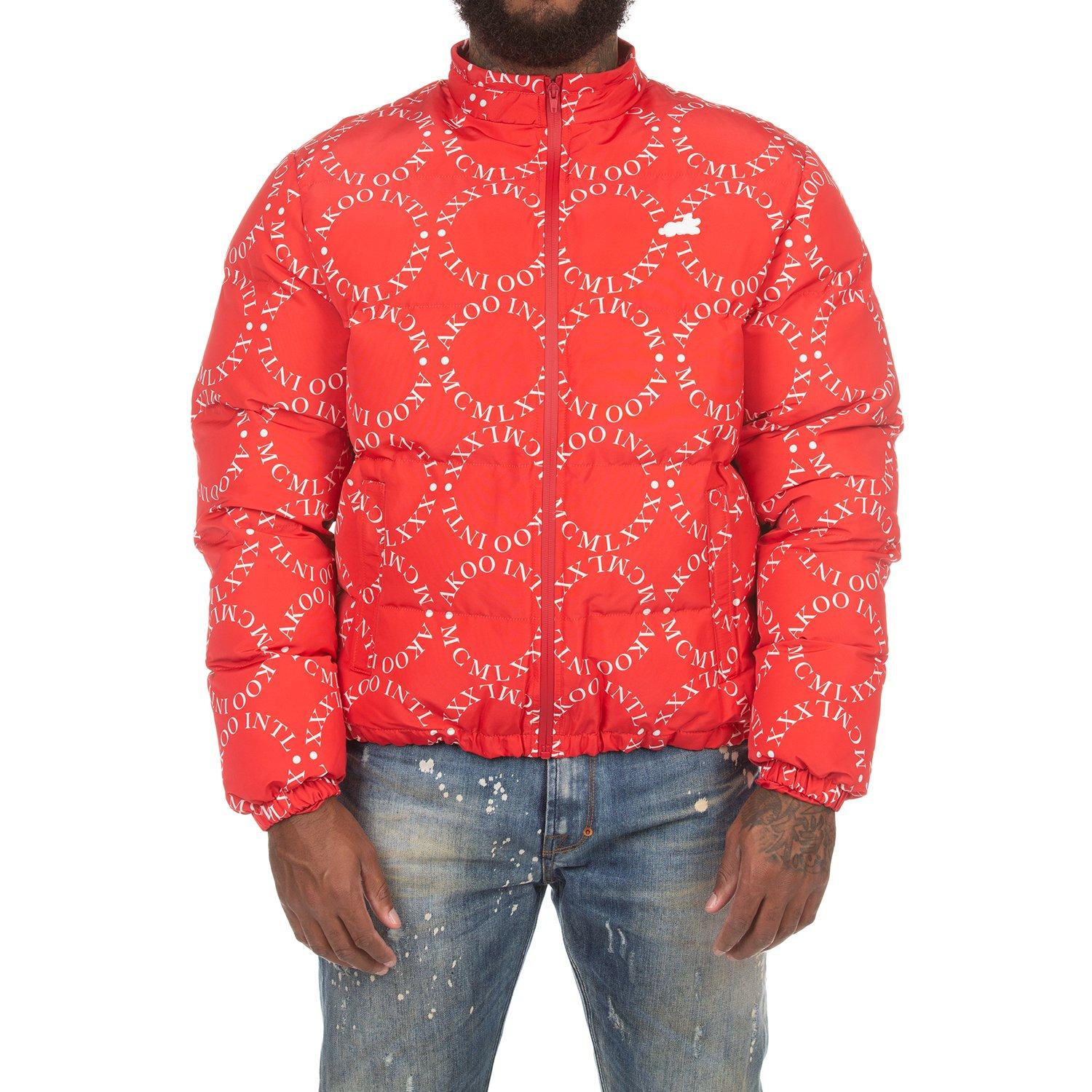 AKOO Men s International Puffer Jacket Red White Hibbett City Gear